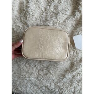 Peta + Jain Justice Almond Beige Faux Croc Camera Crossbody Bag